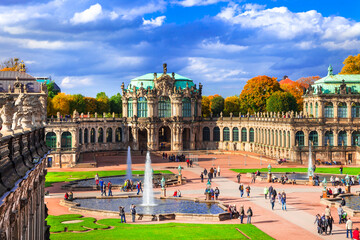 Famous Zwinger museum and Gallery in Dresden - one of the most magnificent Baroque buildings in...