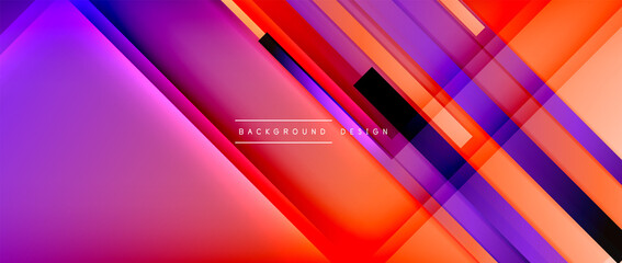 Dynamic lines on fluid color gradient. Trendy geometric abstract background for your text, logo or graphics