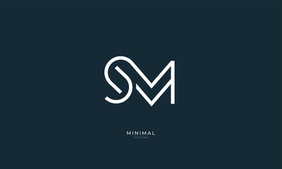 Alphabet letter icon logo SM