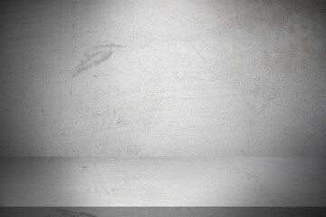 Gray vintage cement or concrete wall and floor background. Can be used for display products, room, interior, graphic design or wallpaper. Copy space for text.