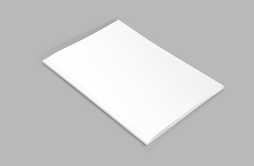 Blank White Magazine Cover / Brochure Mockup Illustration on Grey Background
