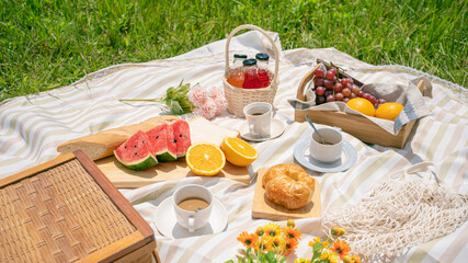 Picnic food in the morning