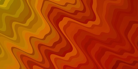 Light Orange vector pattern with lines. Bright illustration with gradient circular arcs. Template for cellphones.