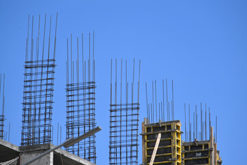 crane, construction, industry, sky, building, architecture, steel, industrial, site, blue, tower, structure, work, buildings, city, metal, equipment, skyscraper, concrete, cargo, factory, energy, oil,