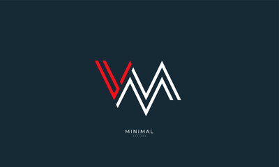 Alphabet letter icon logo VM