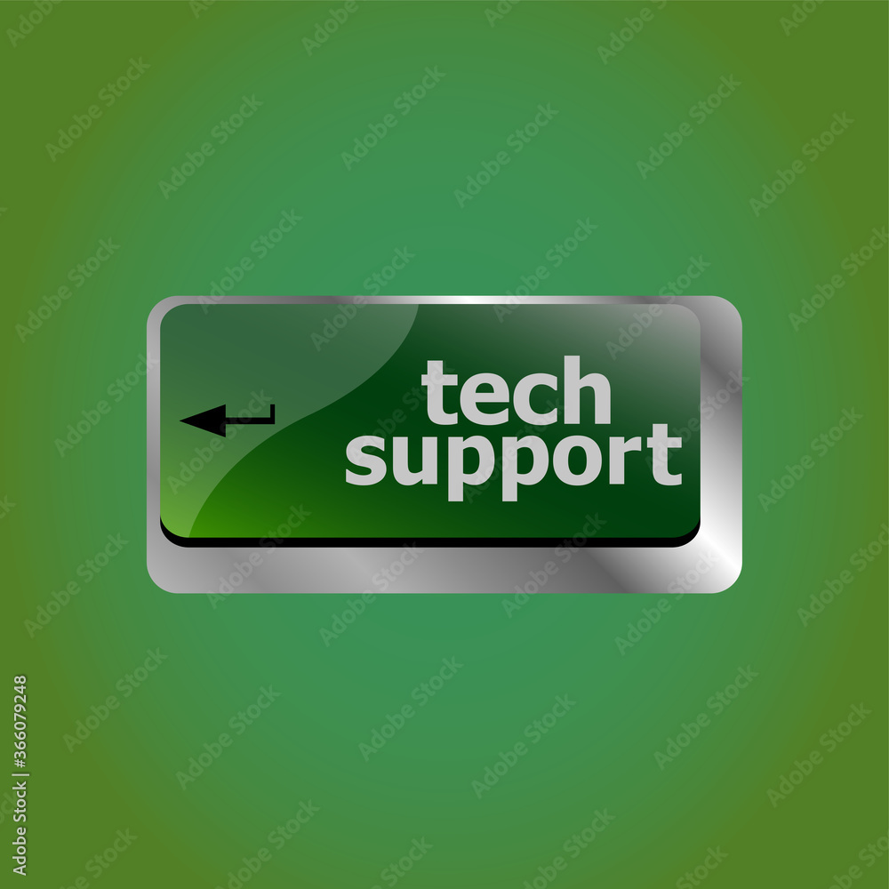 Poster personal computer keyboard with key tech support