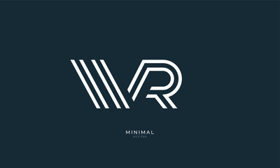 Alphabet letter icon logo WR