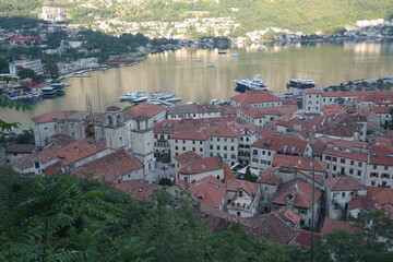 Naklejka na ściany i meble Panoramic view of Kotor from Castle