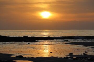 Sunset on the beach, Outer Hebrides, Scotland