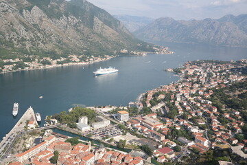 Fototapeta na wymiar Panoramic view of Kotor from Castle