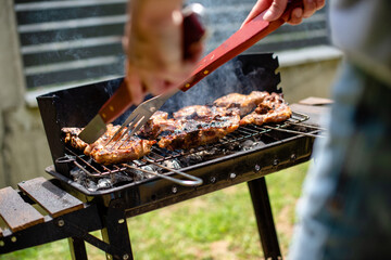 Homemade grilled food close up