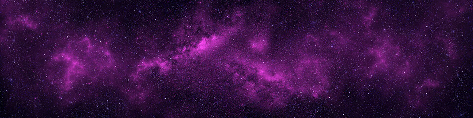 Nebula and stars in night sky web banner. Space background. © Nada Sertic