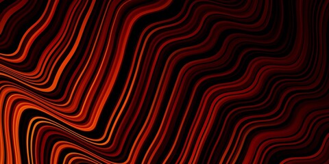 Dark Orange vector background with lines. Abstract gradient illustration with wry lines. Pattern for ads, commercials.