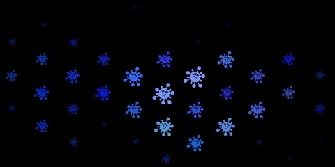 Fototapeta na wymiar Dark pink, blue vector pattern with coronavirus elements.