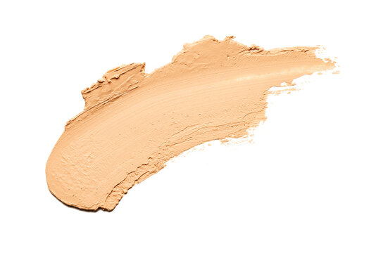 Make up thick foundation concealer smudge texture white isolated background