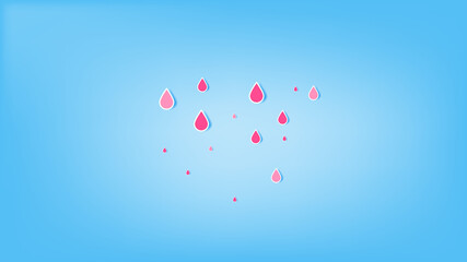 Drop of water isolated on pastel color background, soft color, paper cut style, relaxing color and atmosphere, vector illustration for graphic design, website or banner