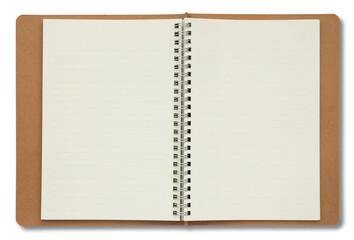 Brown spial notebook isolated on white background