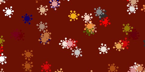 Light orange vector backdrop with virus symbols.