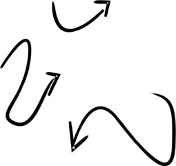 Grunge Dirt Arrow Vector. Dry Brush Stroke . Curved arrow set . sideways. black sign.  element for your design . distressed direction