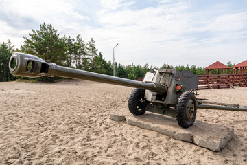 Fototapeta na wymiar Old cannon at Bledowska Desert near 