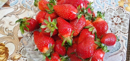 strawberries on a plate
