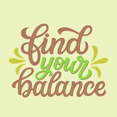 Find your balance lettering