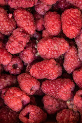fresh ripe juicy raspberries close up