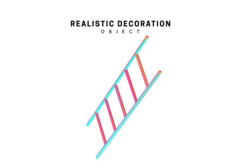 Staircase blue gradient color. Stairs Realistic 3d object isolated. Vector illustration