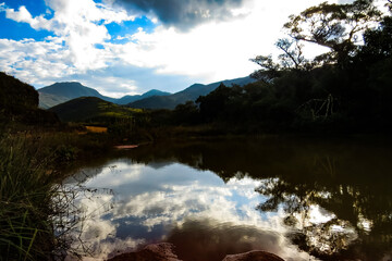 reflection of trees in the lake