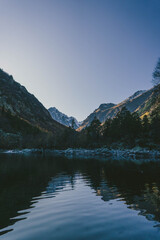 snowy mountains in russia, beauty and powerful nature 