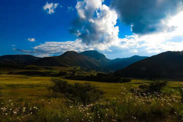 mountain landscape with clouds