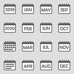 Obraz premium Calendar Icons. Sticker Design. Vector Illustration.
