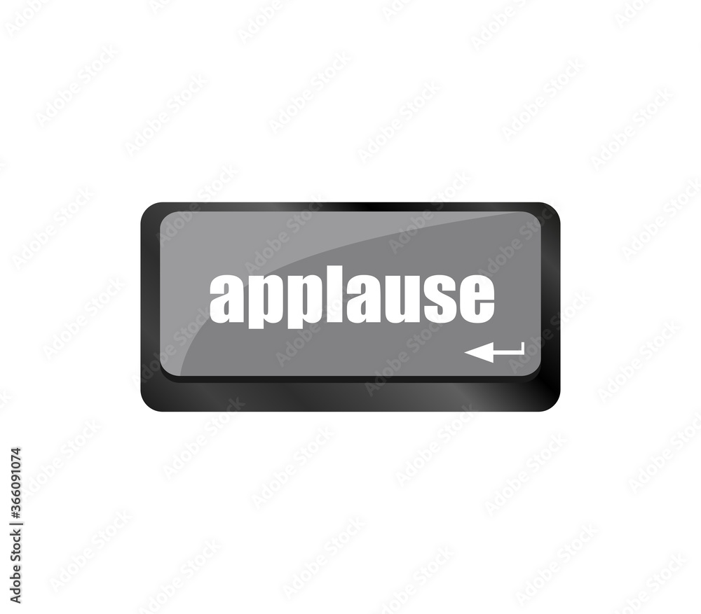 Poster computer keyboard with applause key - business concept