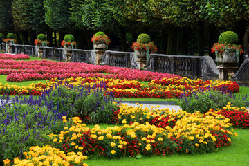 Plakat Flowers in Mirabell Gardens in Salzburg, Austria, Europe