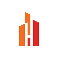 Letter H logo icon design template elements. Vector color sign.