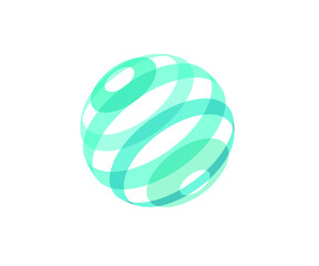 Creative abstract 3d sphere vector logo design template element. Colored silver-blue concept icon