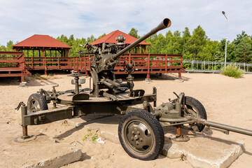 Old cannon at Bledowska Desert near "Wind Rose" in Klucze (Poland)