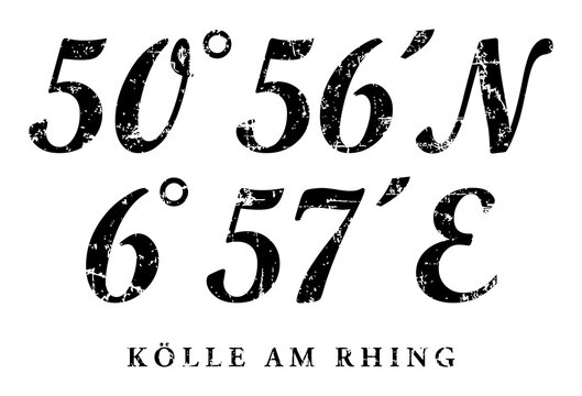 K&ouml;lle am Rhing Koordinaten (Vintage Schwarz)