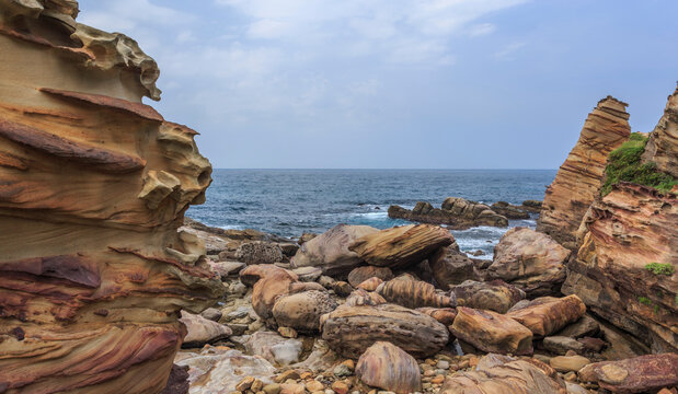 rocky coast of the sea