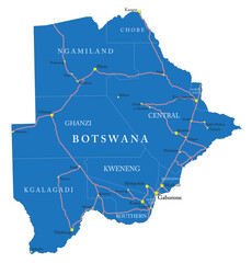 Botswana map - 366094258