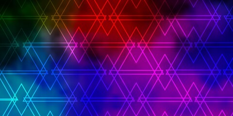 Dark Multicolor vector background with polygonal style. Glitter abstract illustration with triangular shapes. Template for landing pages.