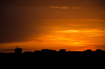 Fototapeta premium Silhouette of the night city