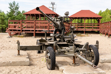 Old cannon at Bledowska Desert near "Wind Rose" in Klucze (Poland)