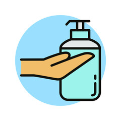 Obraz premium Washing Hand Icon Design. Wash with Sanitizer Vector Illustration