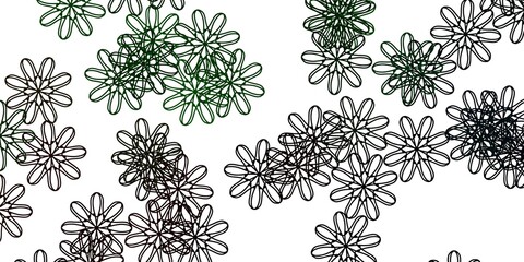 Light Green vector natural artwork with flowers.