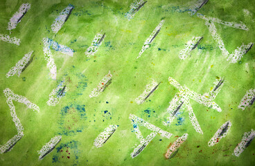 Abstract watercolor green painted background