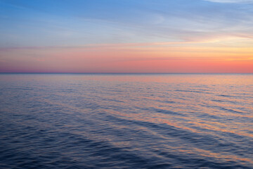 pink and blue seaside sunset 