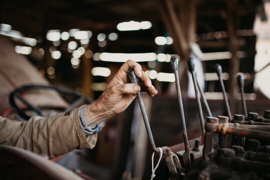 Old Arm On Old Excavator Command.