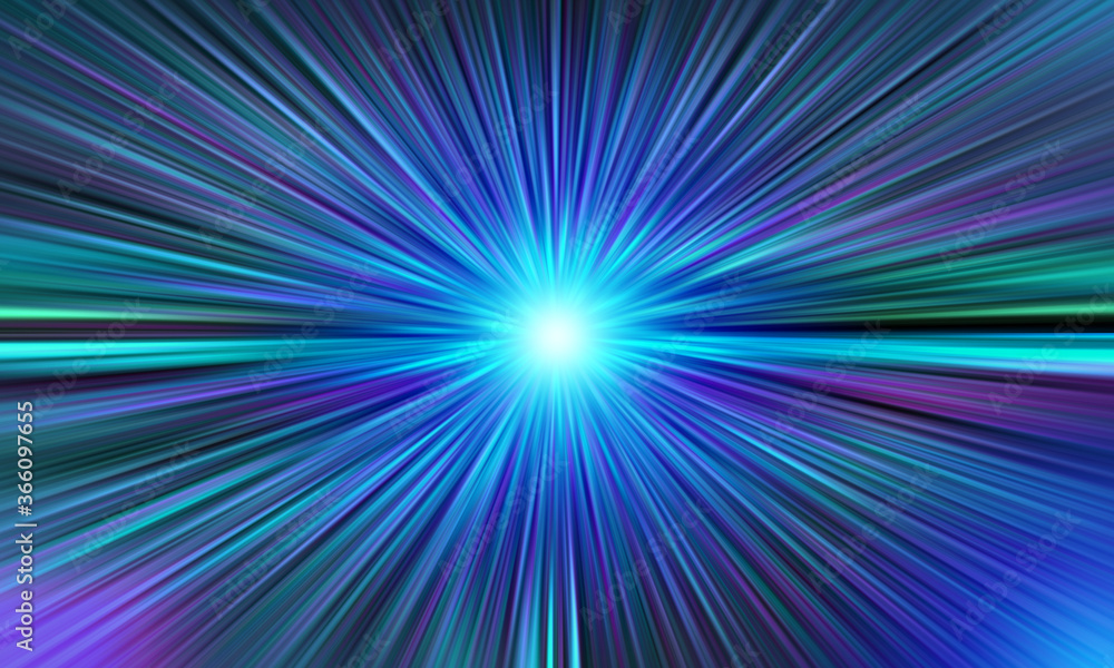 Poster abstract background. background with blue rays coming from center. background symbolizes great speed