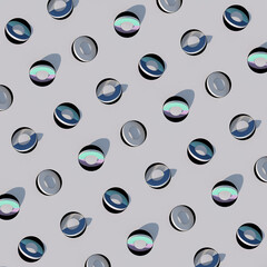 Colorful rings rotating. Gray background. Abstract illustration, 3d render.